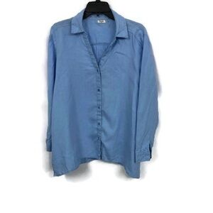SYMPLE NYC BLUE LINEN BLOUSE‎ M